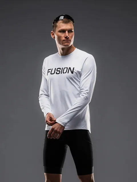 Fusion męska koszulka z długim rękawem TEMPO! White
