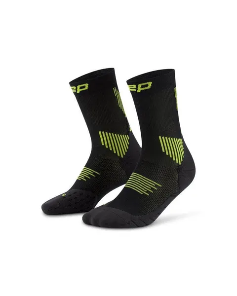 CEP męskie skarpetki kompresyjne, mid cut black/lime