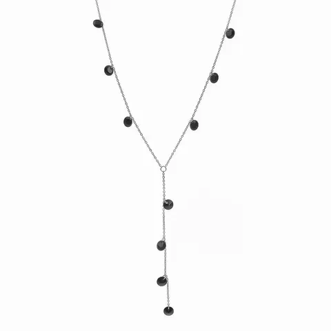 Naszyjnik krawatka,kryształki, srebrny S3V71265-2S