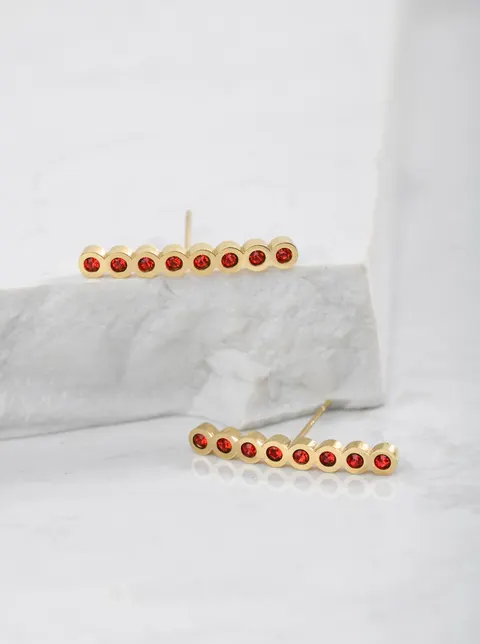 Kolczyki kryształki, czerwony, złoty S2V71638-8Z