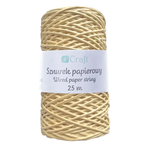 Sznurek papierowy z drucikiem dpCraft 25 m - kraft