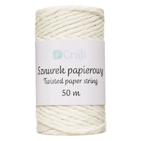 Sznurek papierowy skręcany dpCraft 50 m - ecru