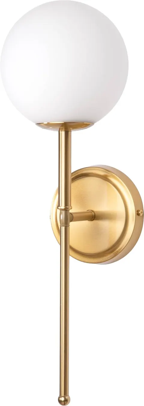 Kinkiet złoty elegancki z kloszem kula Classic modern