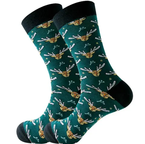 Skarpetki świąteczne Deer zielone