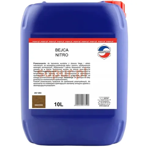 SOPUR Bejca nitro do drewna szybkoschnąca orzech 22-61 10L
