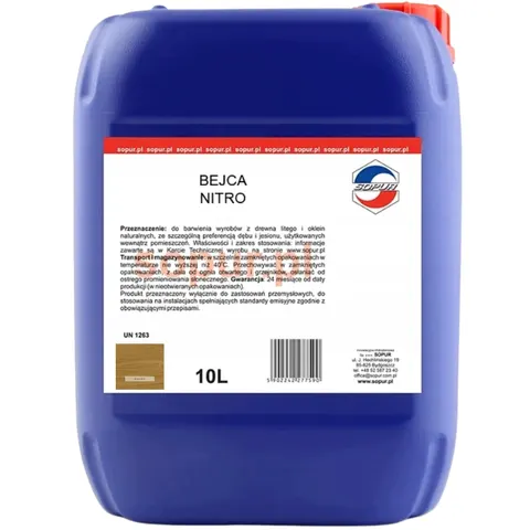 SOPUR Bejca nitro do drewna szybkoschnąca brunatny 22-01 10L