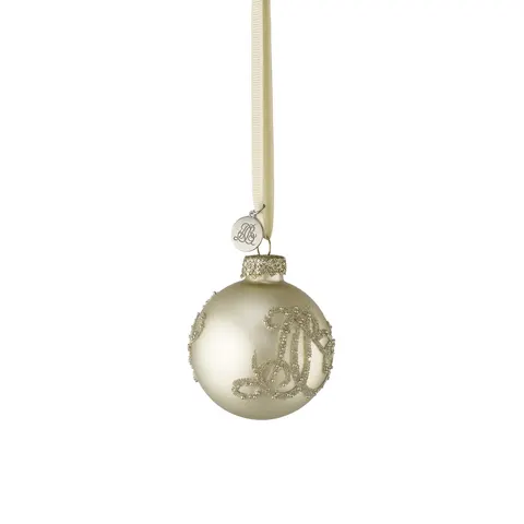 Bombka świąteczna Monogram 6cm Lene Bjerre Biel