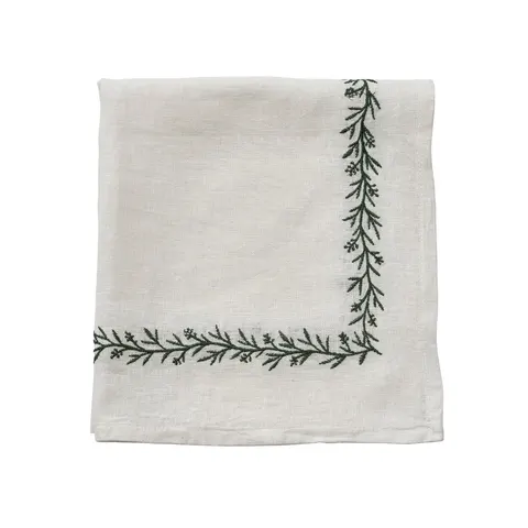Serwetka Fiola napkin 45x45 cm. white/green Lene Bjerre