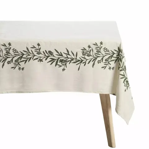 Obrus Fiola 280x140 cm. white/green Lene Bjerre