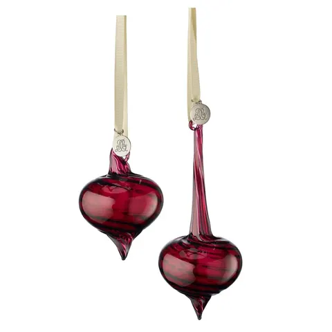Ozdoba Milene ornament Lene Bjerre h 14cm dark red set 2 szt