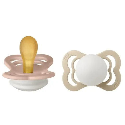 Smoczki świecące w ciemności SUPREME S 2-pack BLUSH NIGHT & VANILLA NIGHT, Bibs