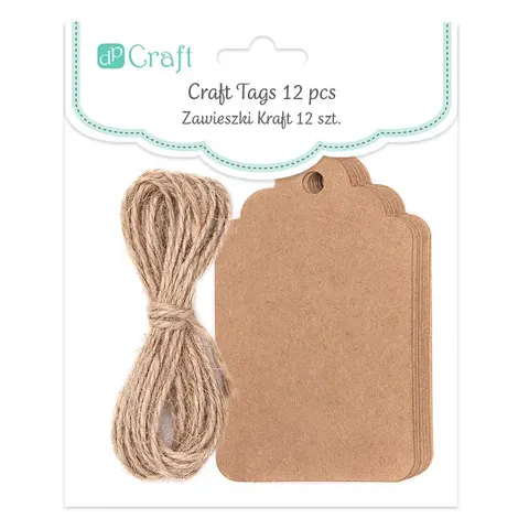 Etykieta na prezent dpCraft, szyld, papier kraft - 12 szt.
