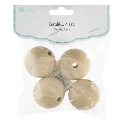 Koraliki drewniane dpCraft kulki 4 cm - 4 szt.
