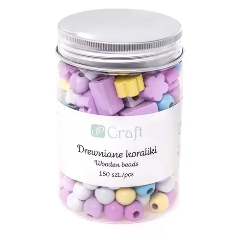 Koraliki drewniane dpCraft mix Pastelowe 150 szt.