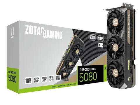 ZOTAC Karta graficzna GeForce RTX 5080 SOLID CORE OC 16GB GDDR7 256bit 3DP/HDMI
