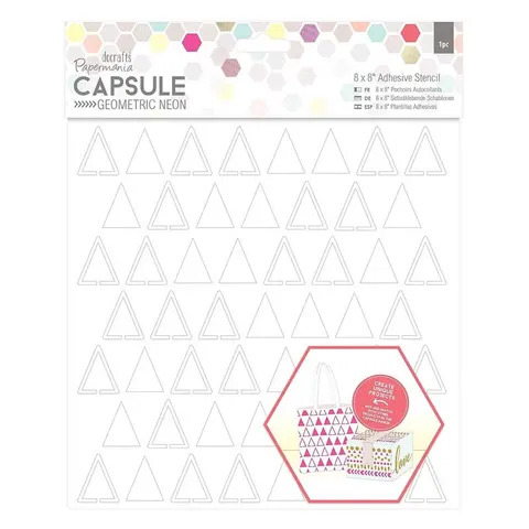 Szablony samoprzylepne Papermania Capsule Geometric Neon 20 x 20 cm trójkąty