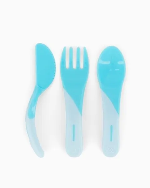 Twistshake Plastikowe Sztućce 6m+ Pastelowo Niebieskie