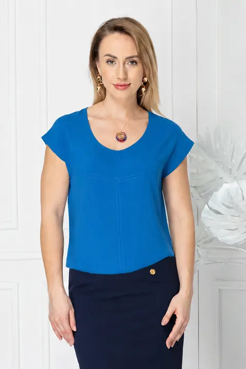 Bluzka top Basic niebieski bambus