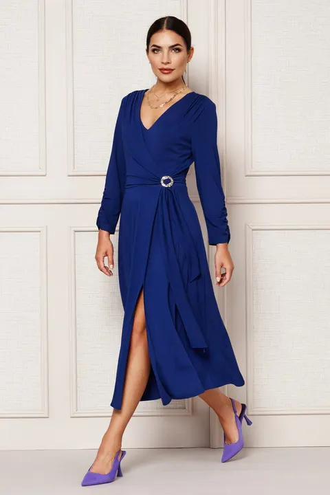 Sukienka Tivoli elegancka midi szafirowa