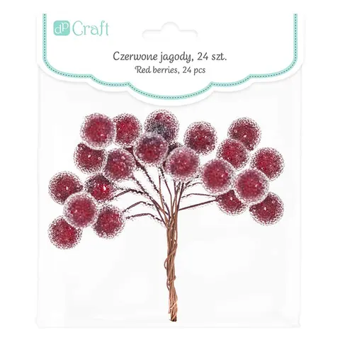 Czerwone jagody dpCraft 2 szt. - efekt szronu