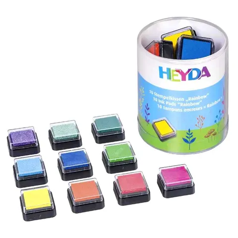 Poduszki z tuszem do stempli Heyda zestaw 10 szt. - Rainbow