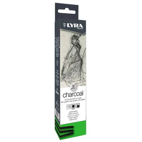 Węgiel rysunkowy naturalny Lyra Charcoal 3–4 mm zestaw 15 szt.