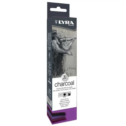 Węgiel rysunkowy naturalny Lyra Charcoal 5–6 mm zestaw 25 szt.