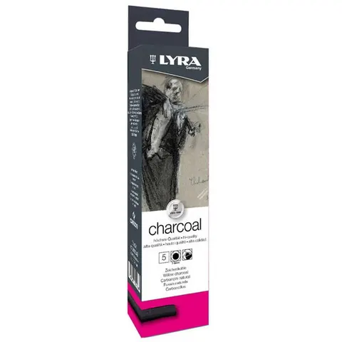 Węgiel rysunkowy naturalny Lyra Charcoal 7–9 mm zestaw 5 szt.