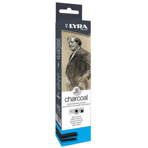 Węgiel rysunkowy naturalny Lyra Charcoal 2–10 mm zestaw 10 szt.