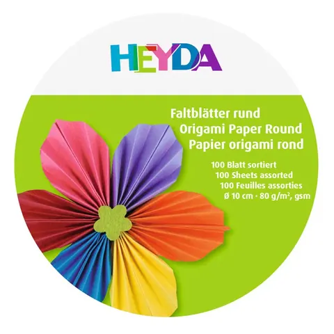 Papier do origami Heyda kółka 10 cm mix kolorów 100 szt.