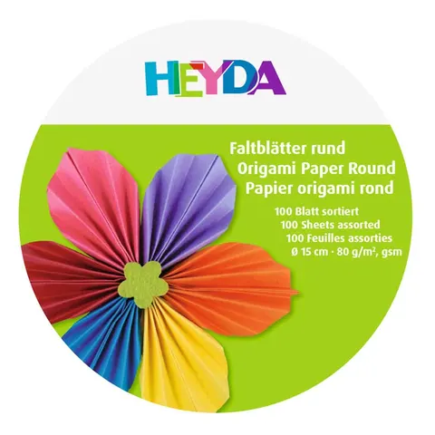 Papier do origami Heyda kółka 15 cm mix kolorów 100 szt.