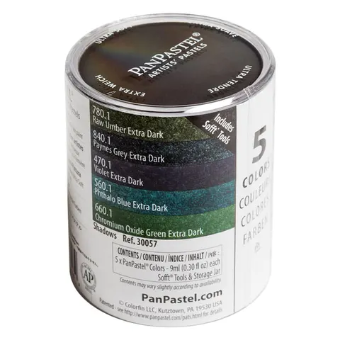 Pastele suche PanPastel Extra Dark Shades - Shadows zestaw 5 szt.