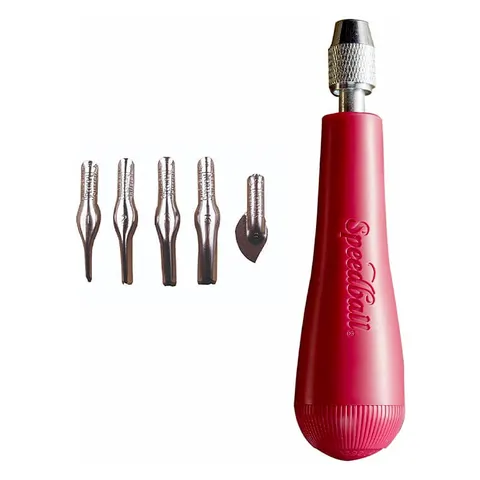 Zestaw dłut do linorytu Speedball Lino Cutter nr 1 (obsadka + 5 dłutek)