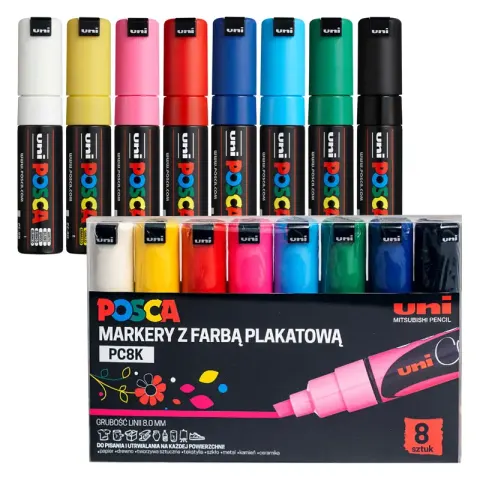 Zestaw markerów POSCA PC-8K 8 szt. - Basic