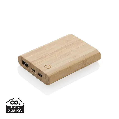 Bambusowy power bank 5000 mAh z nadrukiem, z logo