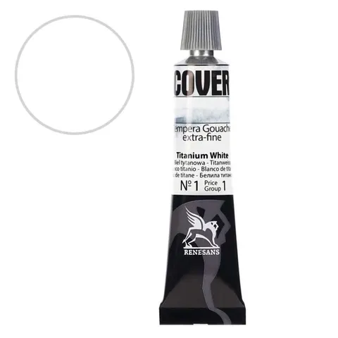 Tempera gwasz Renesans Cover 20 ml gr. 1 - 01 Biel tytanowa