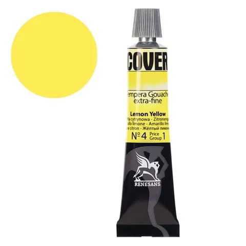 Tempera gwasz Renesans Cover 20 ml gr. 1 - 04 Żółta cytrynowa