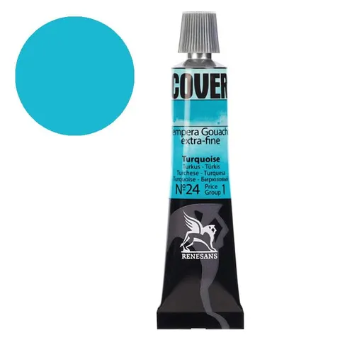 Tempera gwasz Renesans Cover 20 ml gr. 1 - 24 Turkus