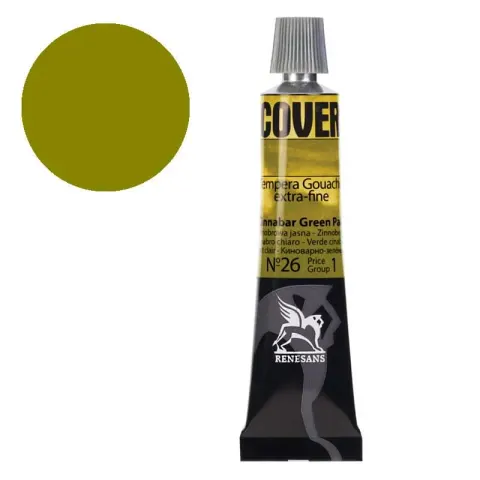 Farba tempera RENESANS Cover 20 ml (26 - zieleń cynobrowa jasna)