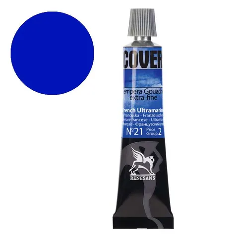 Tempera gwasz Renesans Cover 20 ml gr. 2 - 21 Ultramaryna francuska