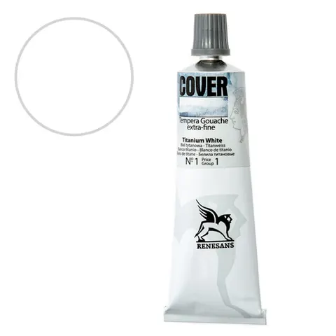Tempera gwasz Renesans Cover 60 ml gr. 1 - 01 Biel tytanowa