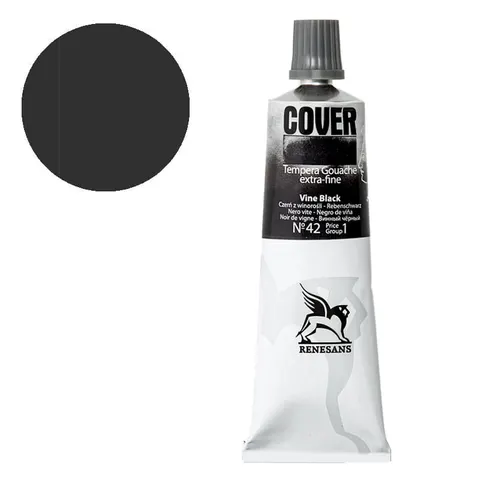 Tempera gwasz Renesans Cover 60 ml gr. 1 - 42 Czerń z winorośli