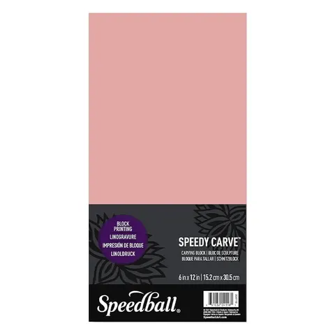 Linoleum miękkie różowe, do linorytu Speedy Carve Block Pink Speedball 15,2 x 30,5 cm