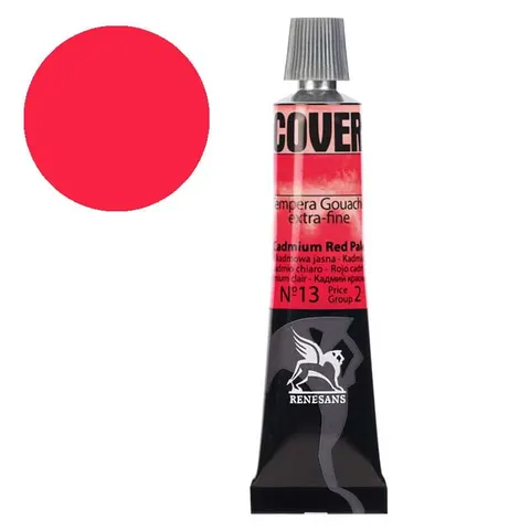 Farba tempera RENESANS Cover 20 ml (13 - czerwień kadmowa jasna)