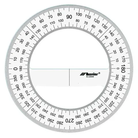 Kątomierz szkolny 360 stopni 150 mm 21009