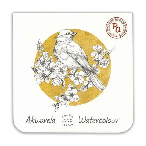 Blok do akwareli Papier Artystyczny Skowronek 100% bawełny - 15 x 15 cm, 200 g, 15 ark.