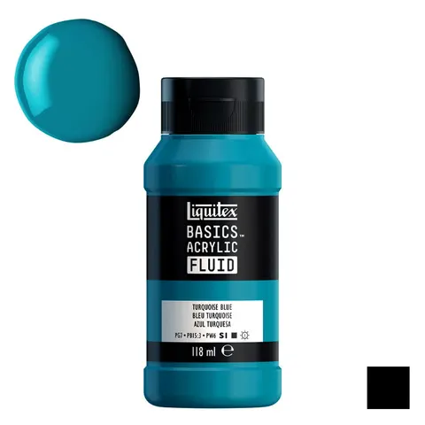 Farba akrylowa Liquitex Basics Acrylic Fluid 118 ml - 046 Turquoise Blue