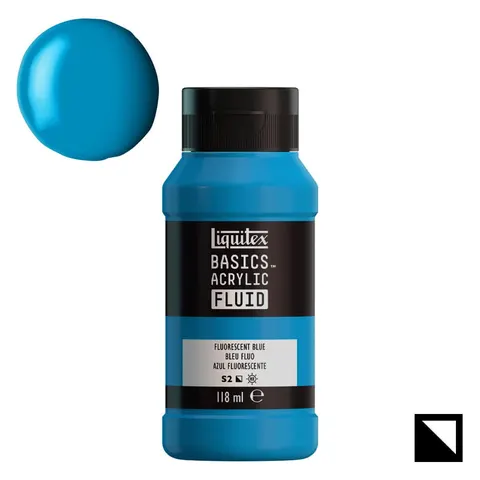 Farba akrylowa Liquitex Basics Acrylic Fluid 118 ml - 984 Fluorescent Blue
