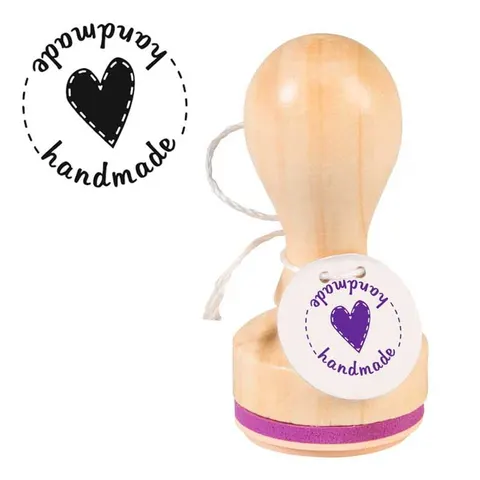 Stempel drewniany okrągły Heyda 32 mm - Handmade