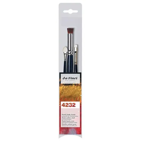 Pędzle kucyk pony + syntetyk da Vinci, zestaw 4232 Pastel Brush Set - 3 szt.